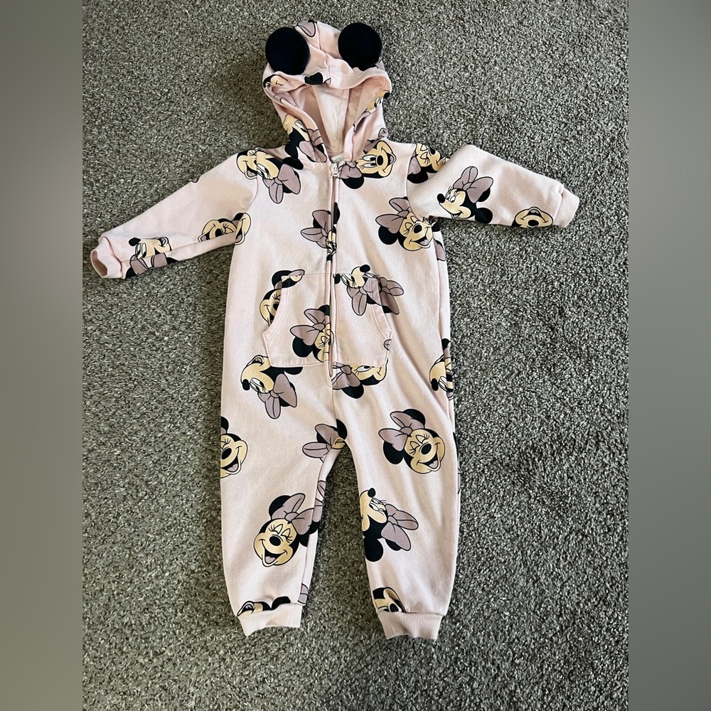 H&M girls Disney mini mouse pink romper coveralls 18 months B1G1 50% off